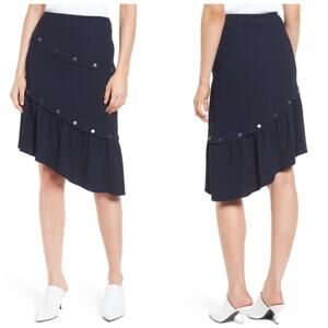 Lewit Nordstrom Asymmetrical Snap Detail Skirt New Size 16